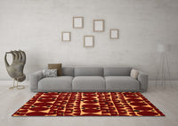 Machine Washable Abstract Orange Modern Rug, wshabs5198org