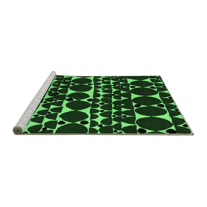 Sideview of Machine Washable Abstract Emerald Green Modern Area Rugs, wshabs5198emgrn