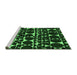 Sideview of Machine Washable Abstract Emerald Green Modern Area Rugs, wshabs5198emgrn