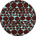 Round Machine Washable Abstract Light Blue Modern Rug, wshabs5198lblu