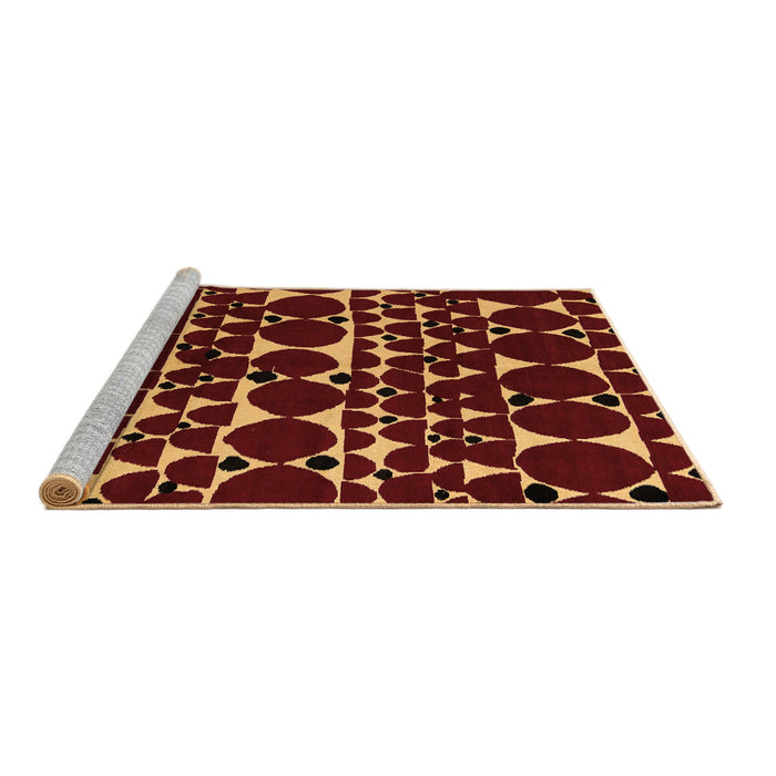 Sideview of Machine Washable Abstract Brown Modern Rug, wshabs5198brn