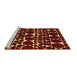 Sideview of Machine Washable Abstract Brown Modern Rug, wshabs5198brn