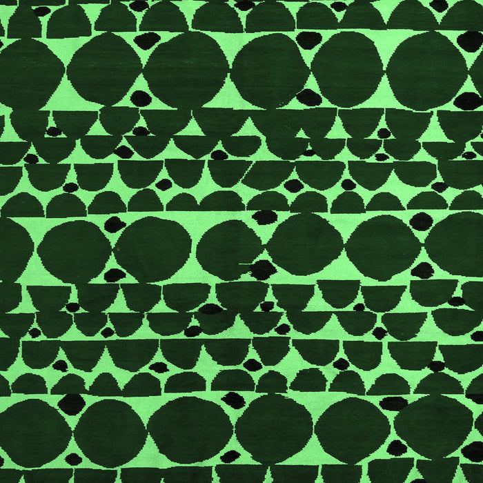 Square Machine Washable Abstract Emerald Green Modern Area Rugs, wshabs5198emgrn