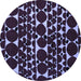 Round Machine Washable Abstract Blue Modern Rug, wshabs5198blu