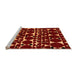 Sideview of Machine Washable Abstract Orange Modern Area Rugs, wshabs5198org