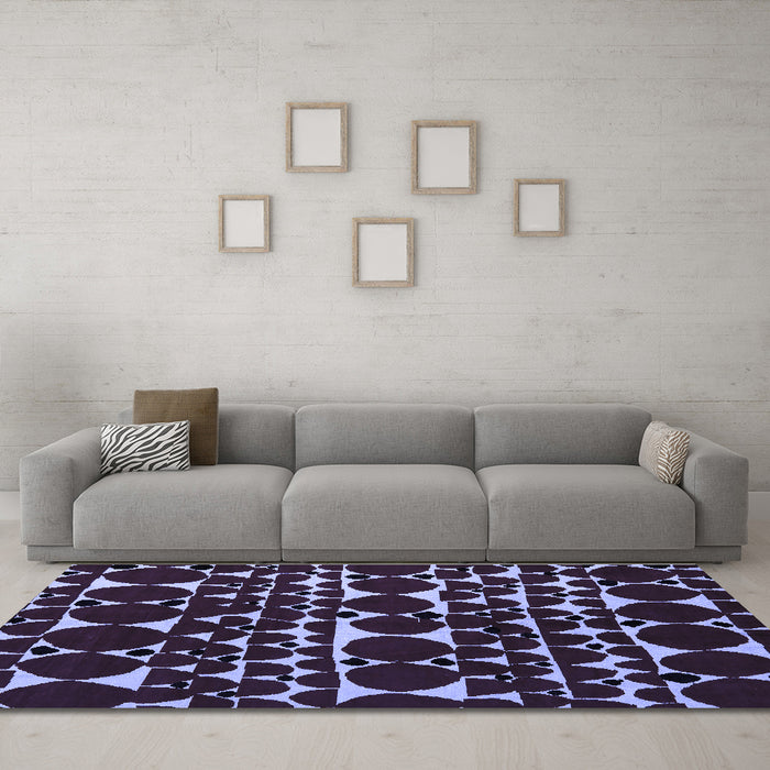 Machine Washable Abstract Blue Modern Rug in a Living Room, wshabs5198blu