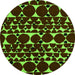 Round Abstract Green Modern Rug, abs5198grn