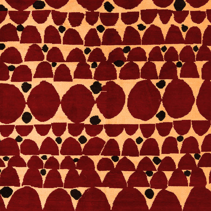 Machine Washable Abstract Orange Modern Area Rugs, wshabs5198org