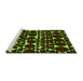 Sideview of Machine Washable Abstract Green Modern Area Rugs, wshabs5198grn