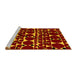 Sideview of Machine Washable Abstract Yellow Modern Rug, wshabs5198yw