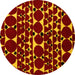 Round Machine Washable Abstract Yellow Modern Rug, wshabs5198yw