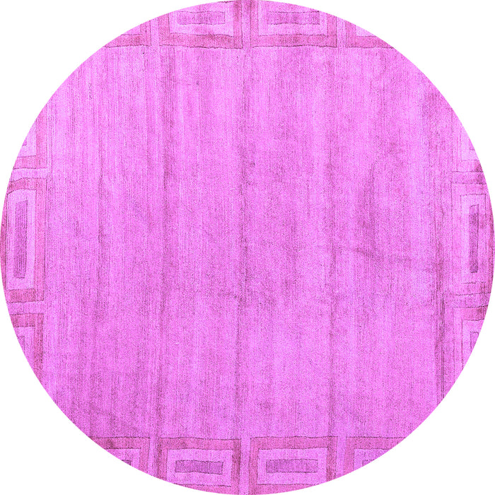 Round Machine Washable Abstract Purple Modern Area Rugs, wshabs5199pur