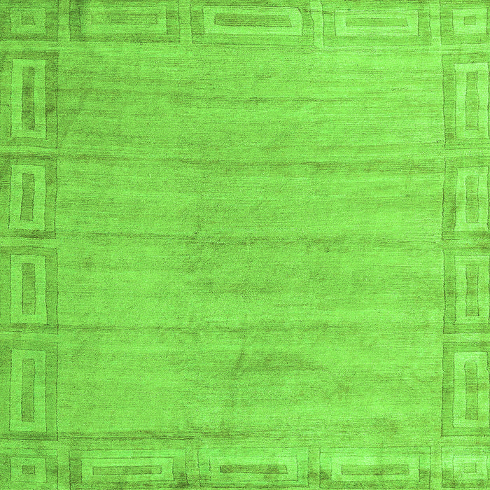 Square Machine Washable Abstract Green Modern Area Rugs, wshabs5199grn