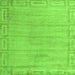 Square Machine Washable Abstract Green Modern Area Rugs, wshabs5199grn