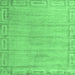 Square Abstract Emerald Green Modern Rug, abs5199emgrn