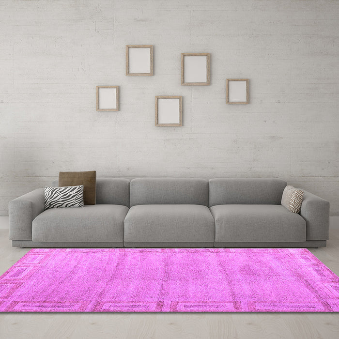 Machine Washable Abstract Purple Modern Area Rugs in a Living Room, wshabs5199pur
