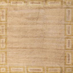 Square Machine Washable Abstract Bronze Brown Rug, wshabs5199