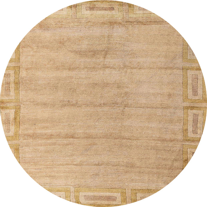 Round Abstract Bronze Brown Modern Rug, abs5199