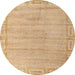 Round Abstract Bronze Brown Modern Rug, abs5199