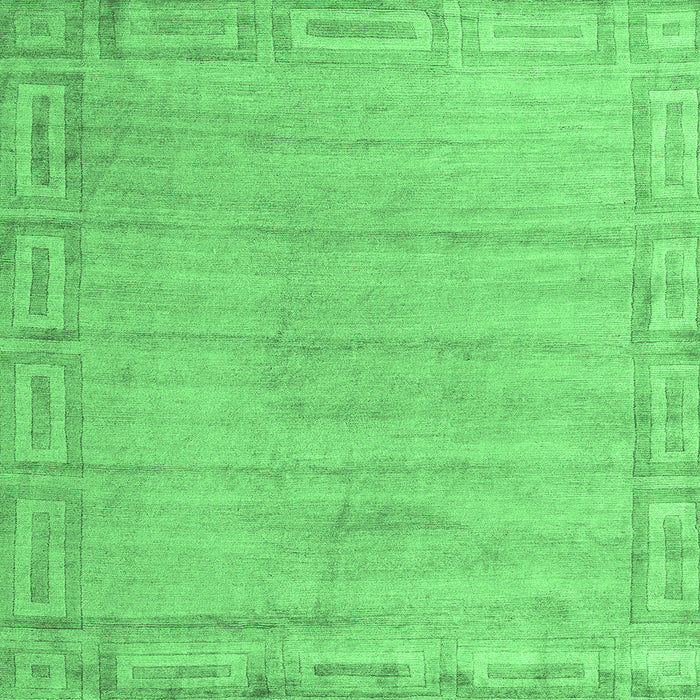 Square Machine Washable Abstract Emerald Green Modern Area Rugs, wshabs5199emgrn