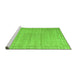 Sideview of Machine Washable Abstract Green Modern Area Rugs, wshabs5199grn