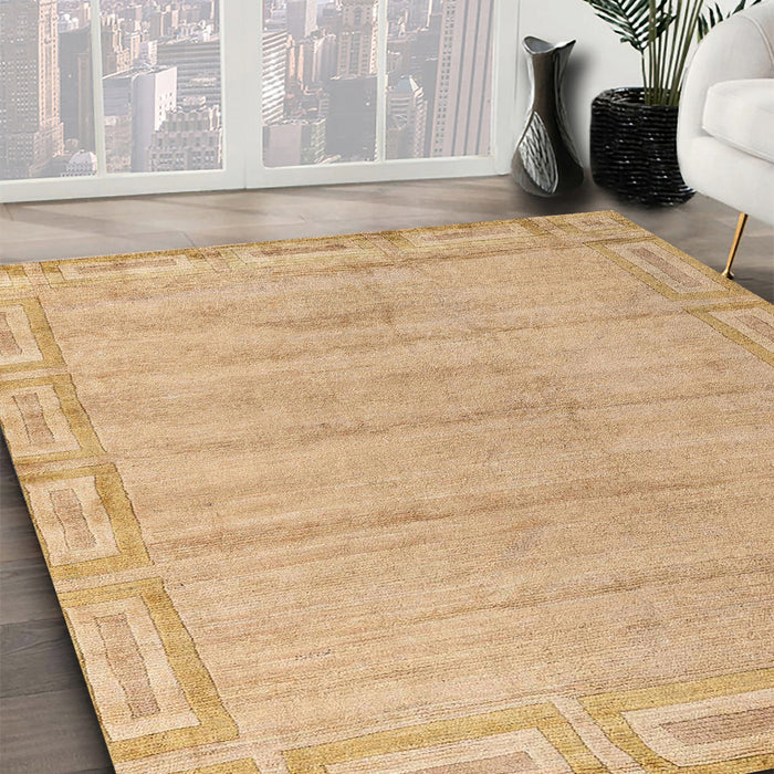 Abstract Bronze Brown Modern Rug in Family Room, abs5199