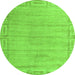 Round Abstract Green Modern Rug, abs5199grn