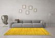 Machine Washable Abstract Yellow Modern Rug in a Living Room, wshabs5199yw