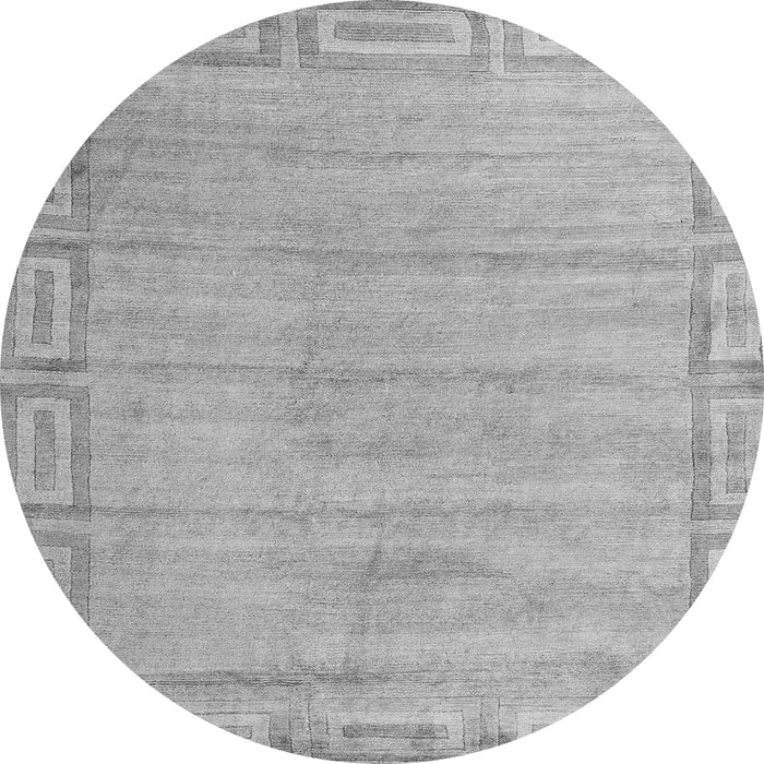 Round Machine Washable Abstract Gray Modern Rug, wshabs5199gry