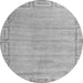 Round Machine Washable Abstract Gray Modern Rug, wshabs5199gry