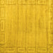 Square Abstract Yellow Modern Rug, abs5199yw