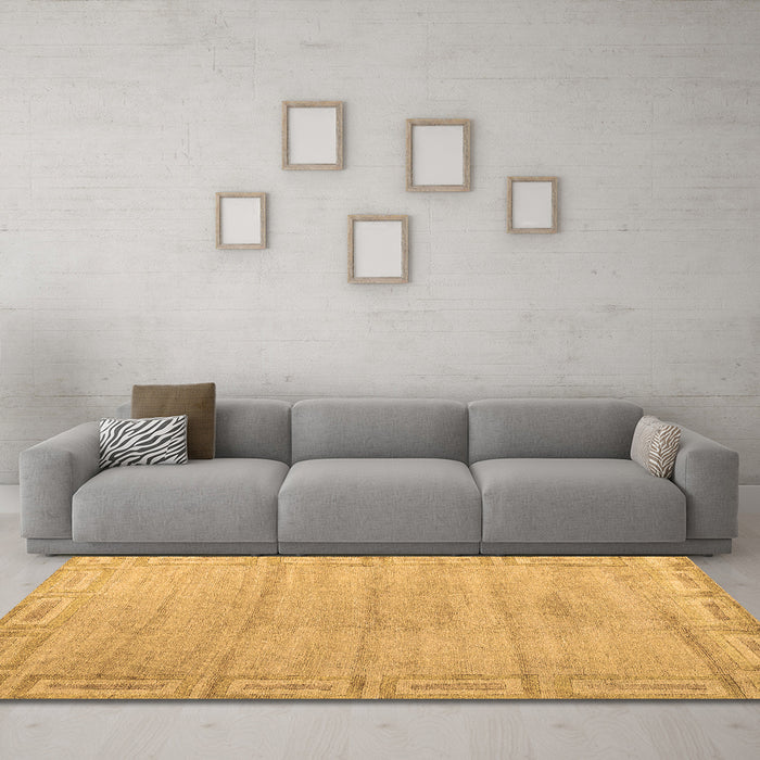 Machine Washable Abstract Brown Modern Rug in a Living Room,, wshabs5199brn