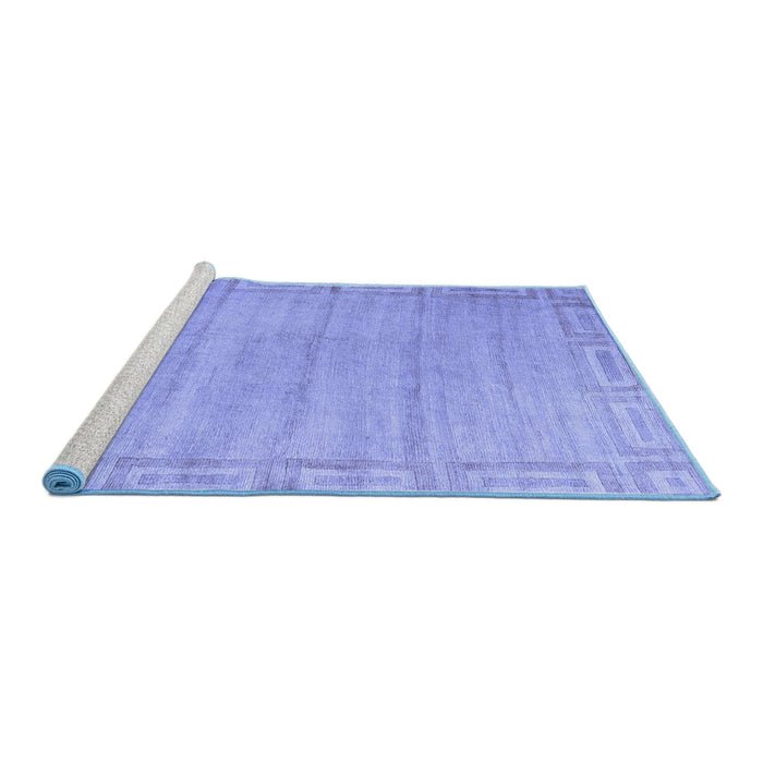 Sideview of Machine Washable Abstract Blue Modern Rug, wshabs5199blu