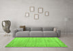 Machine Washable Abstract Green Modern Area Rugs in a Living Room,, wshabs5199grn