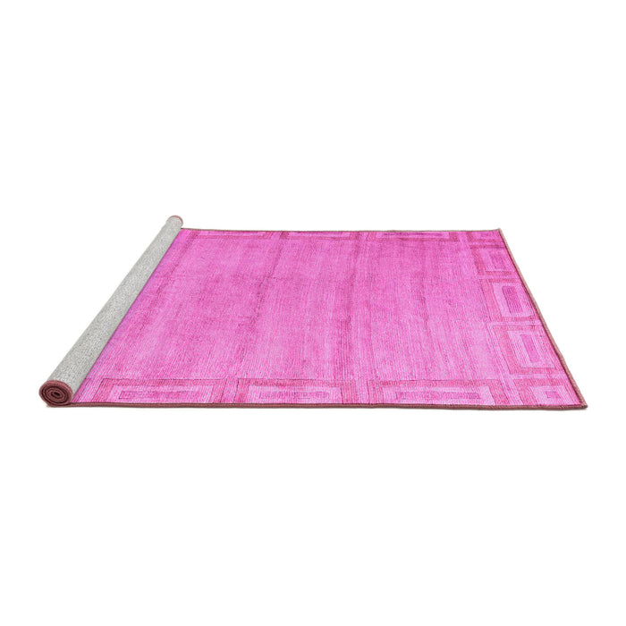 Sideview of Machine Washable Abstract Pink Modern Rug, wshabs5199pnk
