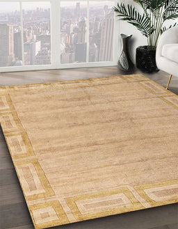 Machine Washable Abstract Bronze Brown Rug in a Family Room, wshabs5199