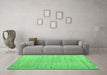 Machine Washable Abstract Emerald Green Modern Area Rugs in a Living Room,, wshabs5199emgrn