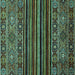 Square Machine Washable Southwestern Turquoise Country Area Rugs, wshabs519turq