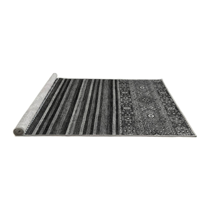 Sideview of Machine Washable Southwestern Gray Country Rug, wshabs519gry
