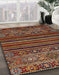 Machine Washable Abstract Orange Brown Rug in a Family Room, wshabs519