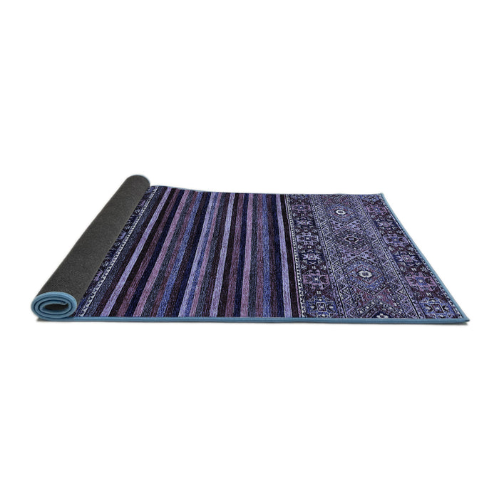 Sideview of Southwestern Blue Country Rug, abs519blu