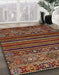 Abstract Orange Brown Southwestern Rug in Family Room, abs519