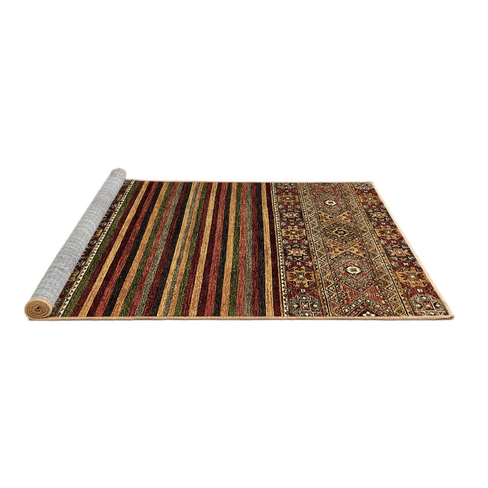Sideview of Machine Washable Southwestern Brown Country Rug, wshabs519brn