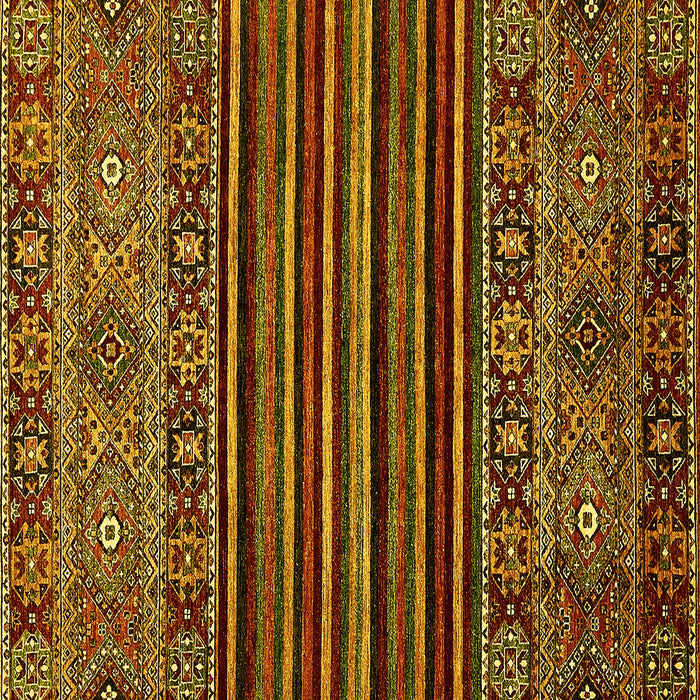 Square Machine Washable Southwestern Yellow Country Rug, wshabs519yw