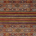 Square Machine Washable Abstract Orange Brown Rug, wshabs519