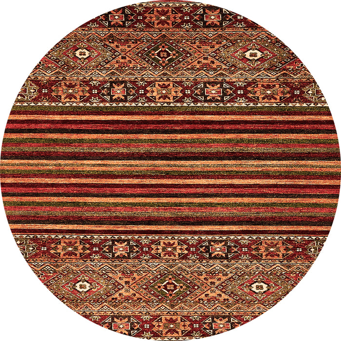 Round Southwestern Orange Country Rug, abs519org