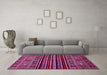 Machine Washable Southwestern Pink Country Rug in a Living Room, wshabs519pnk