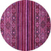 Round Southwestern Pink Country Rug, abs519pnk