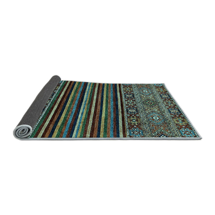 Sideview of Southwestern Light Blue Country Rug, abs519lblu
