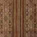 Square Southwestern Brown Country Rug, abs519brn